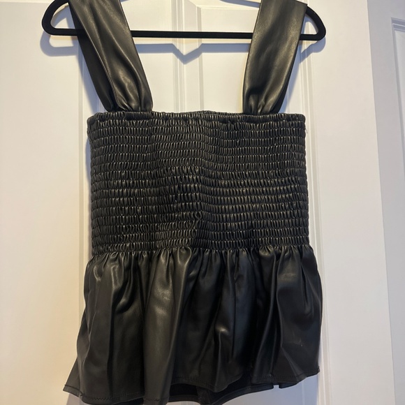 NWOT Staud faux leather peplum top - size small - Picture 2 of 4